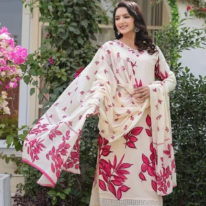 Heavy Cotton Handwork Kurti Set with Dupatta – Elegant Ethnic Wear