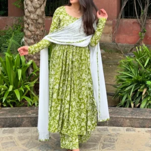 Florala Leafy Anarkali Set